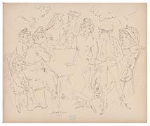 A harsh word, drawing by Jules Pascin 1908